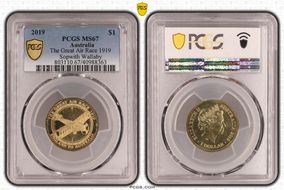 2019 $1 The Great Air Race 1919 Sopwith Wallaby MS67
