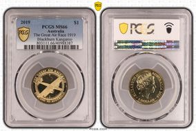 2019 $1 The Great Air Race 1919 Blackburn Kangaroo MS66