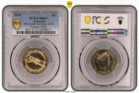 2019 $1 The Great Air Race 1919 Vickers Vimy MS67