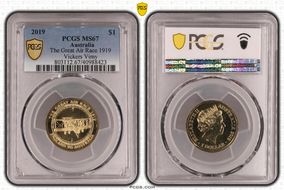 2019 $1 The Great Air Race 1919 Vickers Vimy MS67