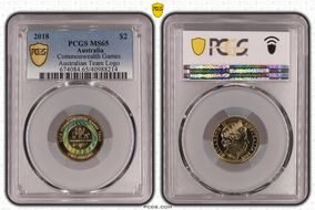2018 $2 Commonwealth Games Australian Team Logo MS65