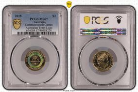 2018 $2 Commonwealth Games Australian Team Logo MS67