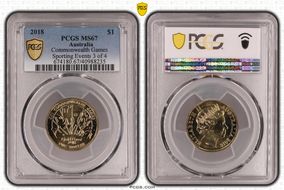 2018 $1 Commonwealth Games Sporting Events 3 of 4 MS67
