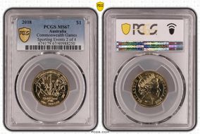 2018 $1 Commonwealth Games Sporting Events 2 of 4 MS67