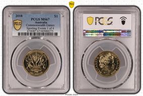 2018 $1 Commonwealth Games Sporting Events 1 of 4 MS67