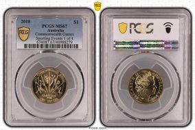 2018 $1 Commonwealth Games Sporting Events 1 of 4 MS67
