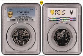 2011 20C Australian Wool MS68