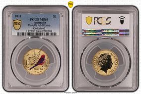 2011 $1 Rosella Al-Bronze Colorized MS69