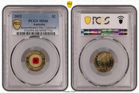 2012 $2 Remembrance Day Colorized MS66