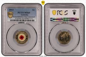 2012 $2 Remembrance Day Colorized MS65