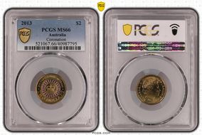 2013 $2 Coronation Colorized MS66