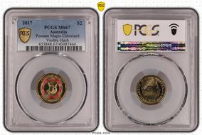 2017 $2 Possum Magic Colorized Visible Hush MS67
