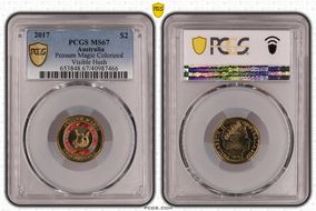 2017 $2 Possum Magic Colorized Visible Hush MS67