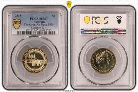 2019 $1 The Great Air Race 1919 Caudron G.4 MS67