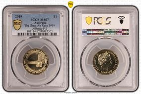 2019 $1 The Great Air Race 1919 Alliance P.2 MS67