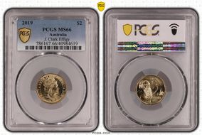 2019 $2 J. Clark Effigy MS66