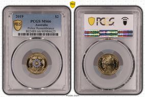 2019 $2 Police Remembrance Colorized MS66