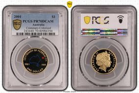 2001 $1 Centenary-Colorized PR70DCAM