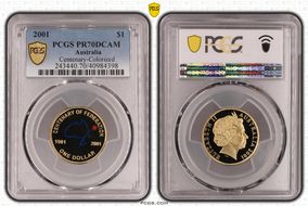 2001 $1 Centenary-Colorized PR70DCAM