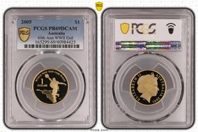 2005 $1 End of WWII - Dancing Man Al-Bronze PR69DCAM