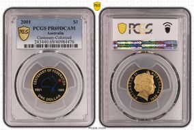 2001 $1 Centenary-Colorized PR69DCAM