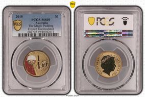 2018 $1 The Magic Pudding Colorized, Frosted Unc. MS69