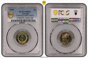 2018 $2 Commonwealth Games Australian Team Logo MS66
