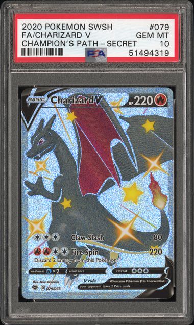 2020 Pokemon POKEMON SWORD & SHIELD CHAMPION'S PATH Full Art #079 Fa/Charizard V front