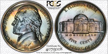 1938 5C Re-Engraved Obv Design FS-401 PR67