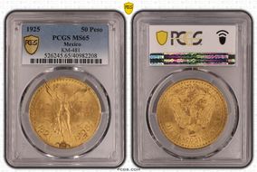 1925 50 Peso KM-481  Au MS65