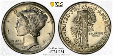 1945-S 10C Micro S MS65+ PL