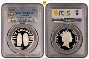 1992 $10 Penguins w/Chicks PR68DCAM