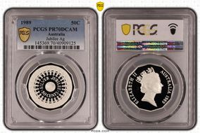 1989 50C Jubilee Ag PR70DCAM