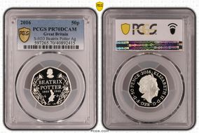 2016 50p S-H33 Beatrix Potter Ag PR70DCAM