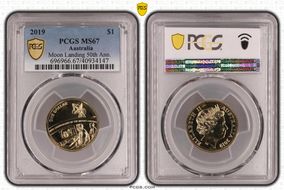2019 $1 Moon Landing 50th Ann. MS67