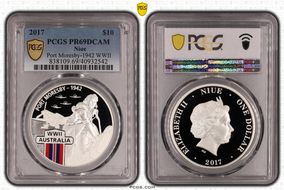 2017 $1 Port Moresby-1942 WWII PR69DCAM