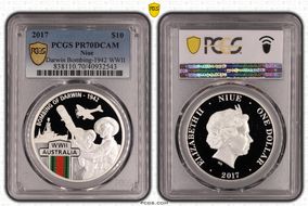 2017 $1 Darwin Bombing-1942 WWII PR70DCAM