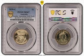 2020-C $1 Eureka! Australian Gold Rush MS67
