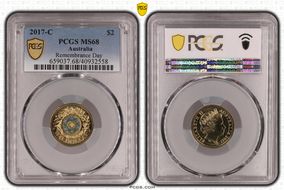 2017-C $2 Remembrance Day Colorized MS68