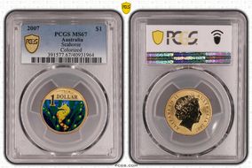 2007 $1 Seahorse Colorized MS67