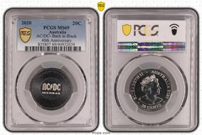 2020 20C AC/DC- Back in Black 40th Anniversary Colorized MS69