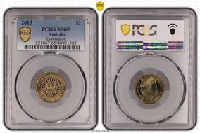 2013 $2 Coronation Colorized MS65