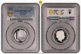 2004 $1 Wombat Ag 20 Yrs of the Dollar Coin PR70DCAM