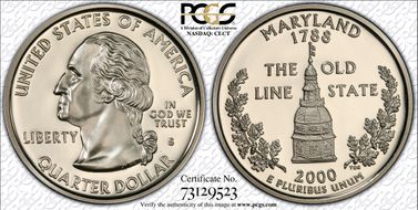 2000-S 25C Maryland PR70DCAM