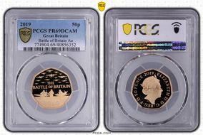 2019 50p Battle of Britain Au PR69DCAM