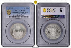 1931-A 3 Mk Magdeburg J-347 MS64