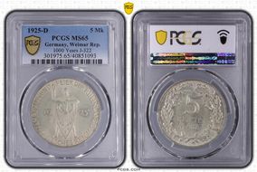 1925-D 5 Mk 1000 Years J-322 MS65