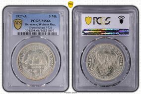 1927-A 5 Mk Bremerhaven J-326 MS66