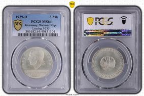 1929-D 3 Mk Lessing J-335 MS64