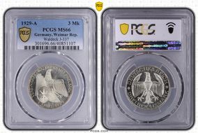 1929-A 3 Mk Waldeck J-337 MS66